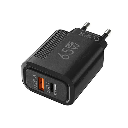 65W GaN USB C Fast Charger QC3.0 EU/US Plug Phone Charger Adapter For iPhone Samsung Xiaomi Quick Charging Type C Wall Charger