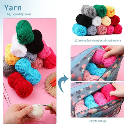KRABALL Knitting Crochet Hook Set Home Use Sewing Tool DIY Craft Crochet Knit Markers Needles Tools Weaving Accessories With Bag