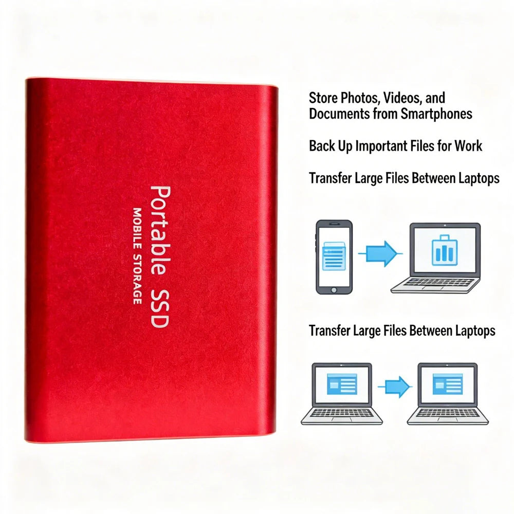 Highly cost-effective external hard drive, durable, efficient, and portable, with 256TB high-speed USB 3.1 Type C