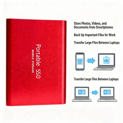Highly cost-effective external hard drive, durable, efficient, and portable, with 256TB high-speed USB 3.1 Type C