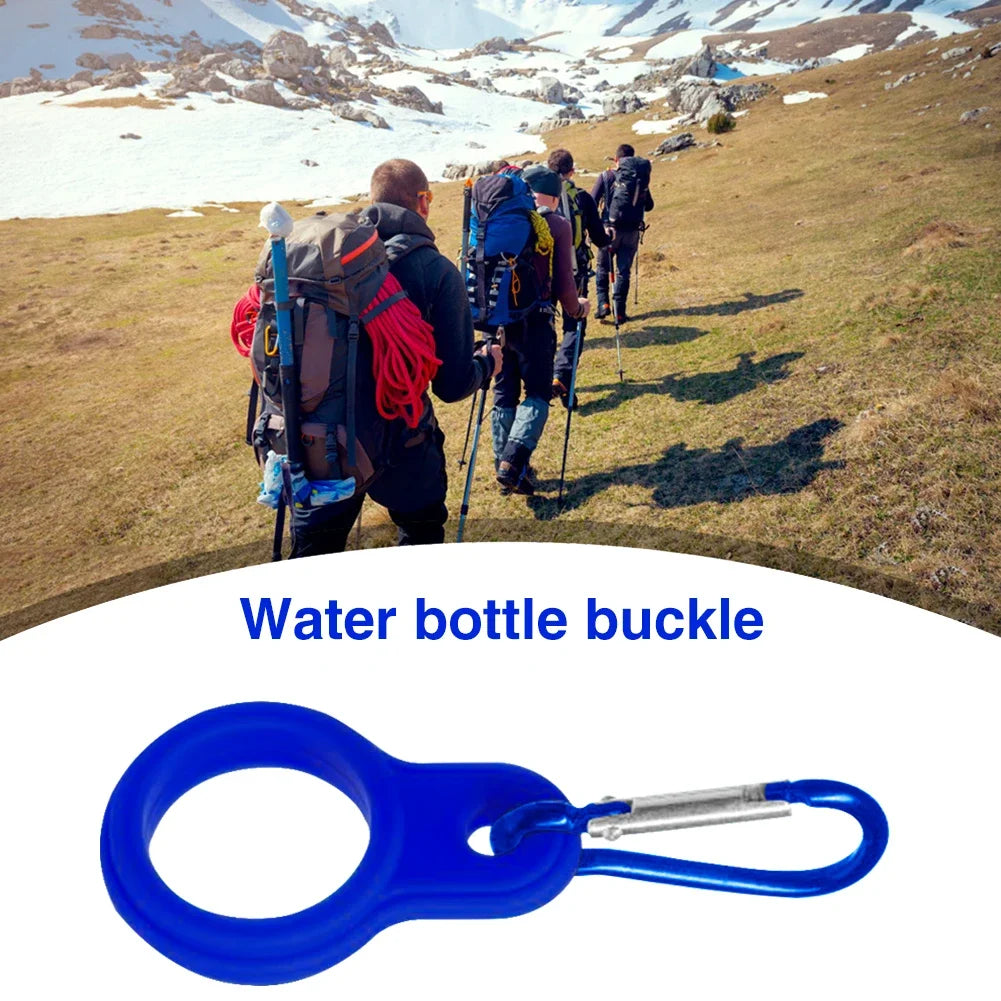 Silicone Kettle Hanging Buckle Carabiner Sports Water Bottle Holder Outdoor Camping Portable Water Bottle Hook Backpack Hanger