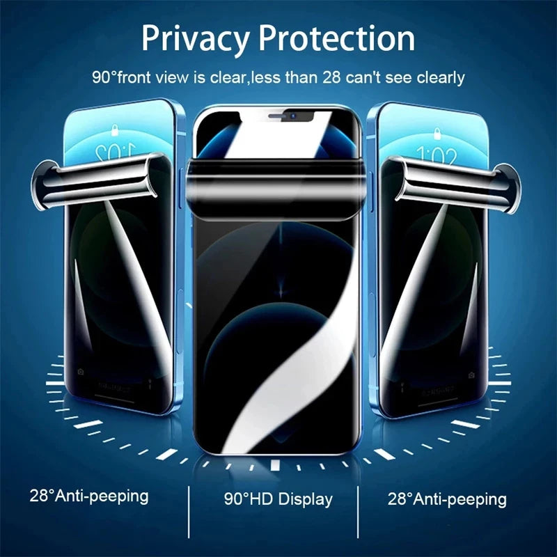 3Pcs Anti-Spy Hydrogel Film iPhone 17 16 15 14 13 12 11 Pro Max Privacy Screen Protectors Protective Film 14 Plus Not Glass 16E by PDG ibma