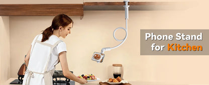 Oatsbasf Gooseneck Tablet Stand Holder Phone Stand Holder with Adjustable Flexible Long Arm for Bed Lazy Bracket 4.7-13" Device