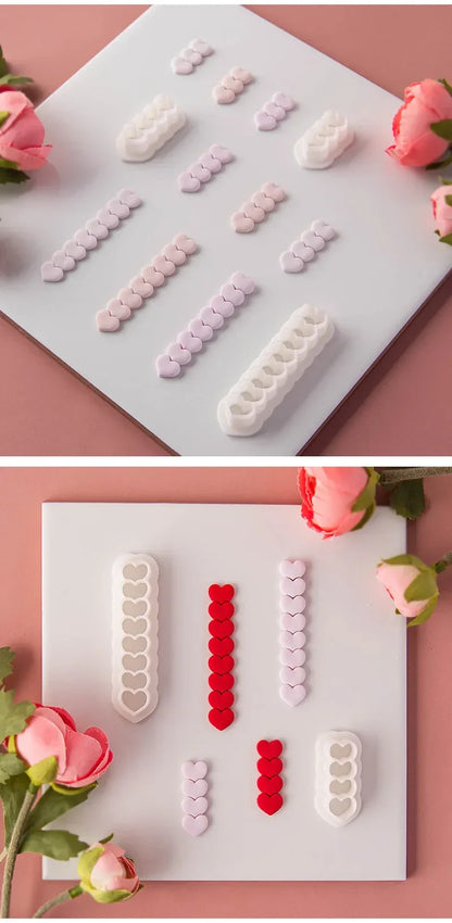 Valentine's Day Series Soft Ceramic Clay Molds Heart Jewelry Pendant Shape Cutting Mold DIY Polymer Clay Cutters Handmade Tools