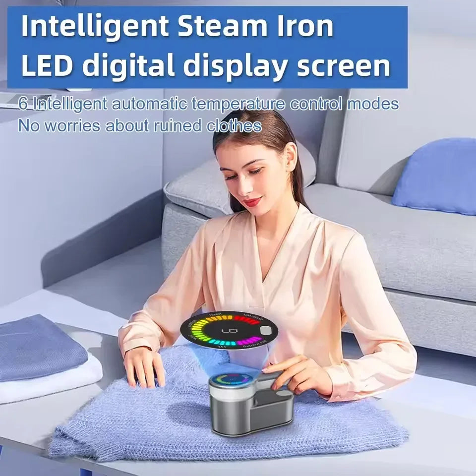 Intelligent Steam Ironing Machine Portable Travel Steamers for Clothes LCD Diplay Screenc Mini Handheld Garment Iron Steamer