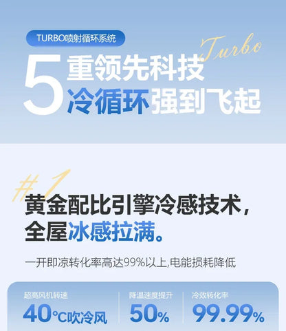 ZZ electric fan household tower fan bladeless vertical floor-to-ceiling refrigeration air conditioner fan The cooler is silent