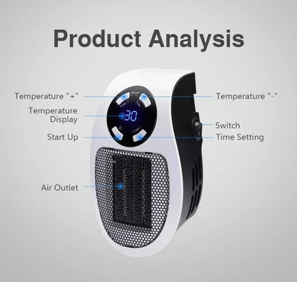 Remote Heater 500W Heater Portable Electric Heater Plug-in Wall Mounted Room Heater Home Appliance Heating Stove Mini Radiator