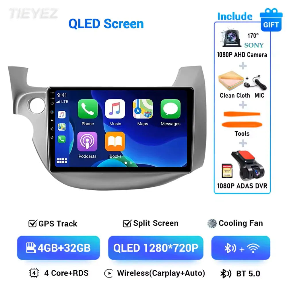 Android 15 Car Radio For Honda Fit Jazz 2008-2013 2din Android 12 Carplay Multimidia Video Player Navigation GPS Head Unit