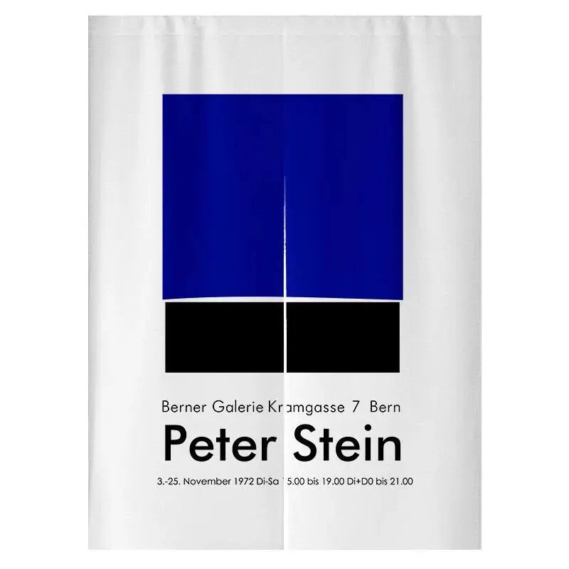 Klein blue Nordic Flower Door Curtain For living Room Bedroom Blackout Curtain Linen Fabric for Home Decoration Half Curtain