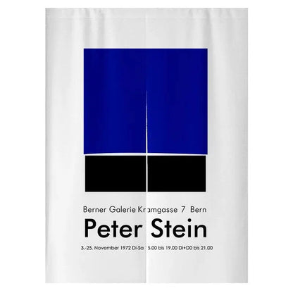 Klein blue Nordic Flower Door Curtain For living Room Bedroom Blackout Curtain Linen Fabric for Home Decoration Half Curtain