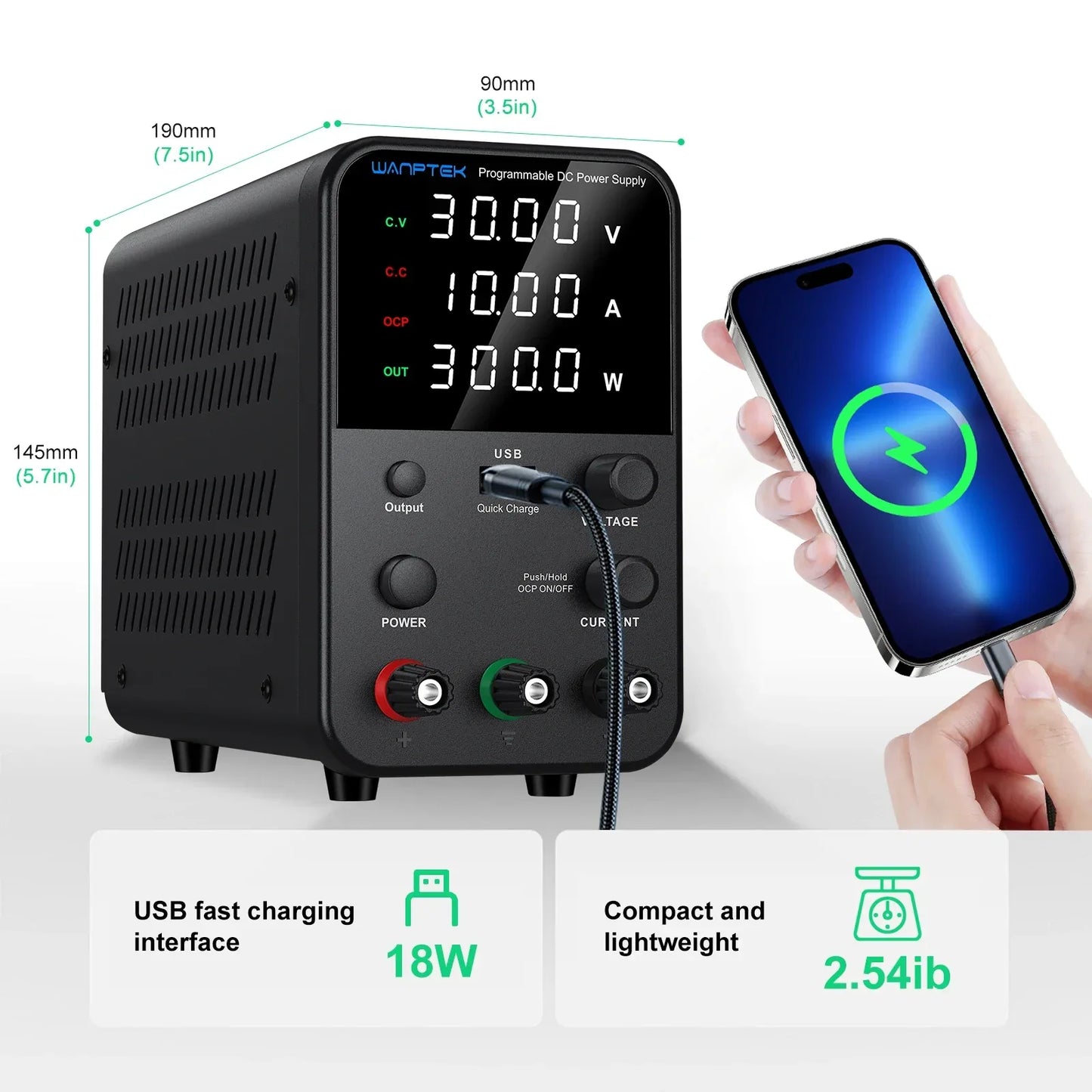 Wanptek DC Laboratory Power Supply 30V 10A 60V 5A 120V 3A Adjustable Voltage Current Applicable voltage 110V 220V Power Supply