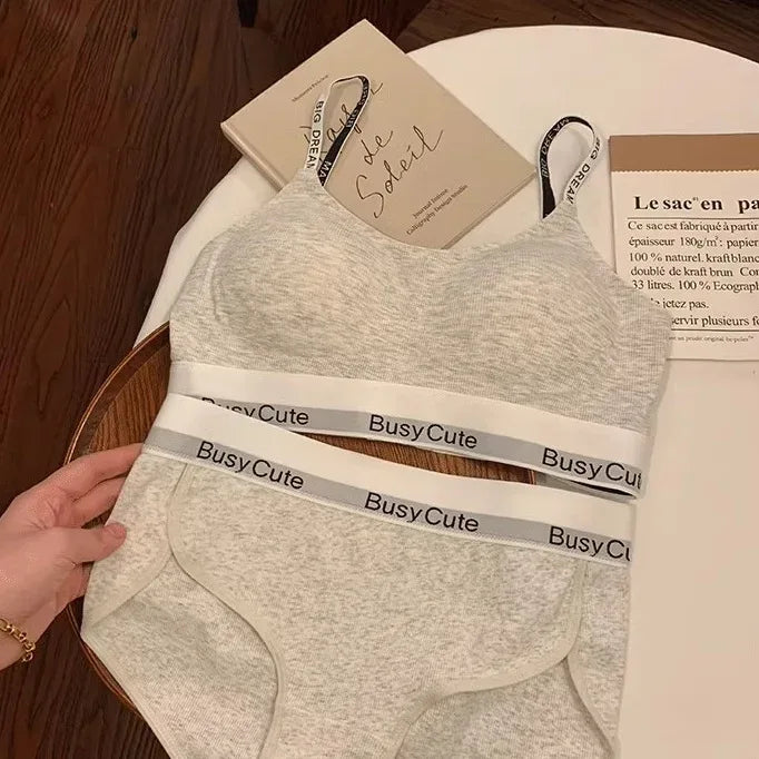 New Letter-free Comfortable Lingerie for Women Without Underwire, Anti-sagging and Comfortable Sports Bra Cover Set