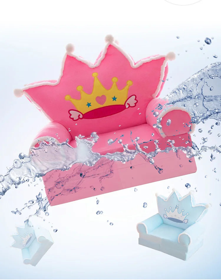 Three-layer folding children's small sofa cartoon kindergarten baby seat stool plush toy lazy sofa removable
