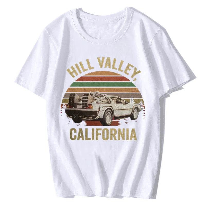 Hill Valley T-shirt, Back to The Future Shirt, Marty Mcfly, Hill valley, Classic Men Cotton Tees Tops Harajuku Streetwear