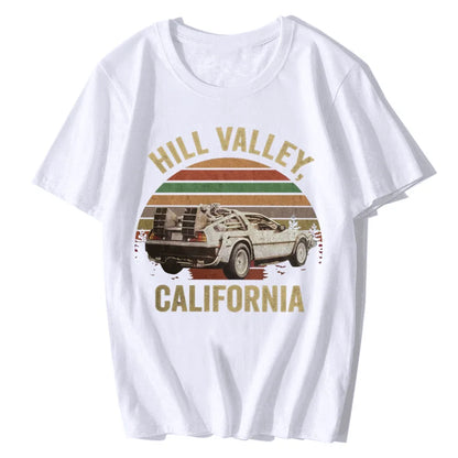 Hill Valley T-shirt, Back to The Future Shirt, Marty Mcfly, Hill valley, Classic Men Cotton Tees Tops Harajuku Streetwear
