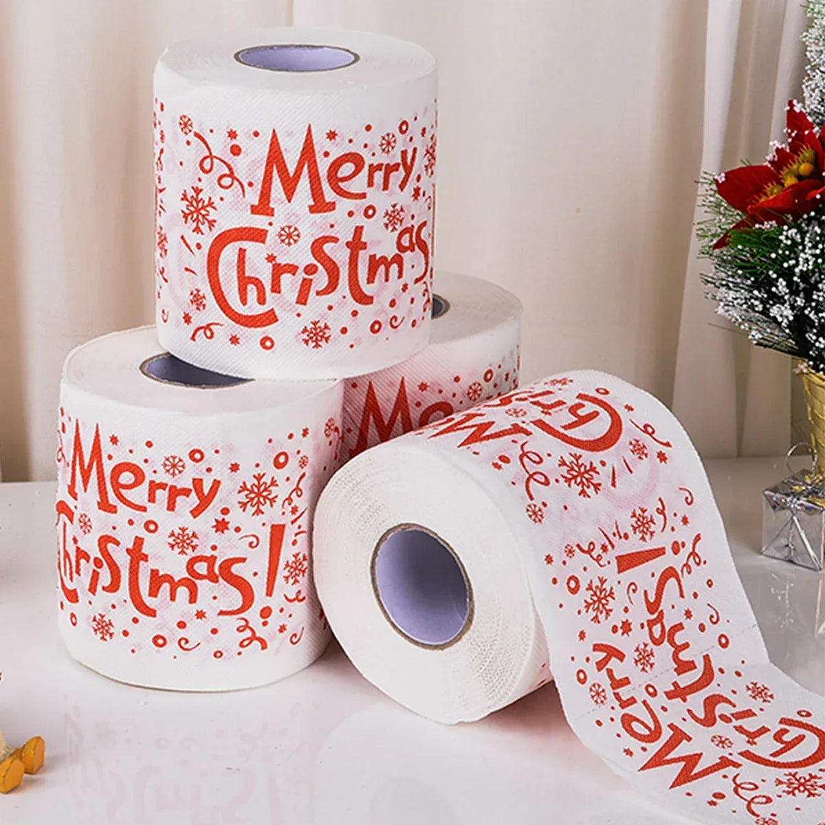 Merry Christmas Toilet Roll Paper Home Santa Claus Bath Toilet Roll Paper Christmas Supplies Xmas Tissue Roll Home New Year