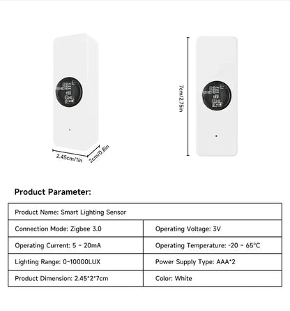 Tuya ZigBee Light Sensor Luminance Sensor Illumination Brightness Detector Home Automation with Smart Life Device Linkage Tuya