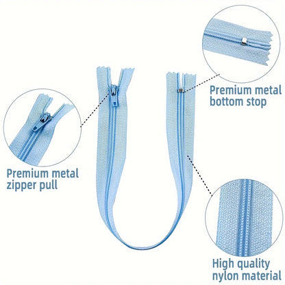 3#Nylon Closed Tail Zipper Dress Pants Casual Pants Front Pocket Short Zipper (Random Color 20 Packs)