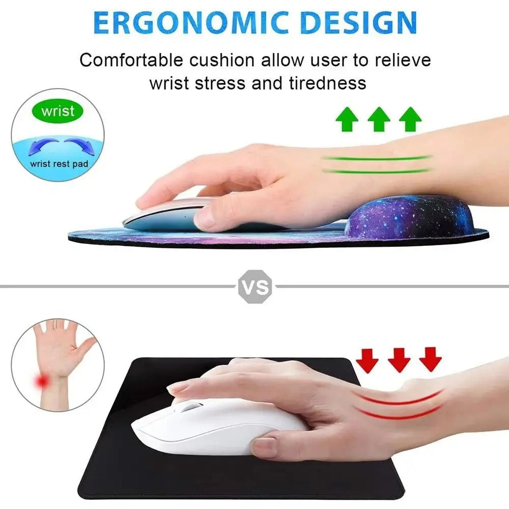 Gift Leopard Mouse Pad Ergonomic Gel Wrist Support Grey Non-Slip Base Wrist Rest Pad Typing and Pain Relief