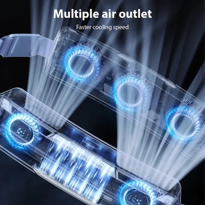 Wearable Waist Fan Belt Fan With PCM Cooling Strip 5000mAh Rechargeable Personal Fan 3 Speeds Large Air Volume Hands-Free