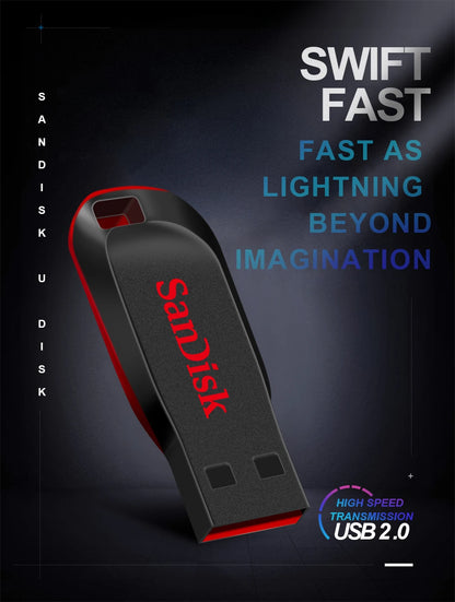 SanDisk CZ50 USB2.0 Pendrive 32GB 16GB 64GB USB Flash Drive Pen Drive U Disk Mini Flash Drive Cruzer Blade 100% Original
