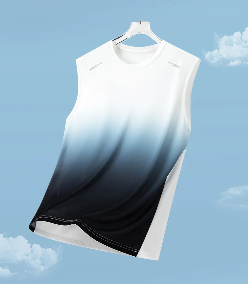 Summer Marathon Quick Dry Vest Men's Fitness Lightweight Breathable Ice Vest Men Running Moisture-Absorbent Mesh Sports Vest
