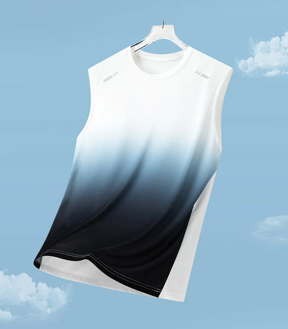 Summer Marathon Quick Dry Vest Men's Fitness Lightweight Breathable Ice Vest Men Running Moisture-Absorbent Mesh Sports Vest