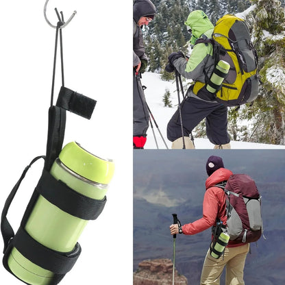 Portable Water Bottle Bag Universal Outdoor Adjustable Water Bottle Holder Durable Fabric Backpack Accessory For Camping Hiking