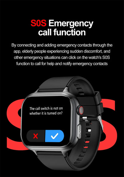 2025New Medical Grade ECG+PPG Smart Watch BMI Body Fat Uric Acid Painless Non-invasive Blood Sugar Monitoring Calling Smartwatch