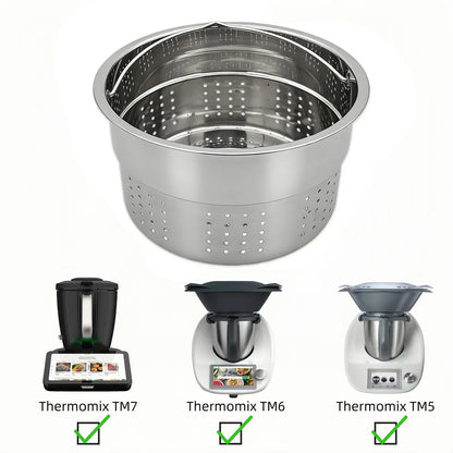 TM7 Stainless Steel Steamer Rack Insert For Pot Thermomix TM7 TM5 TM6 Rice Cooker Steaming Basket Kitchen Accessories