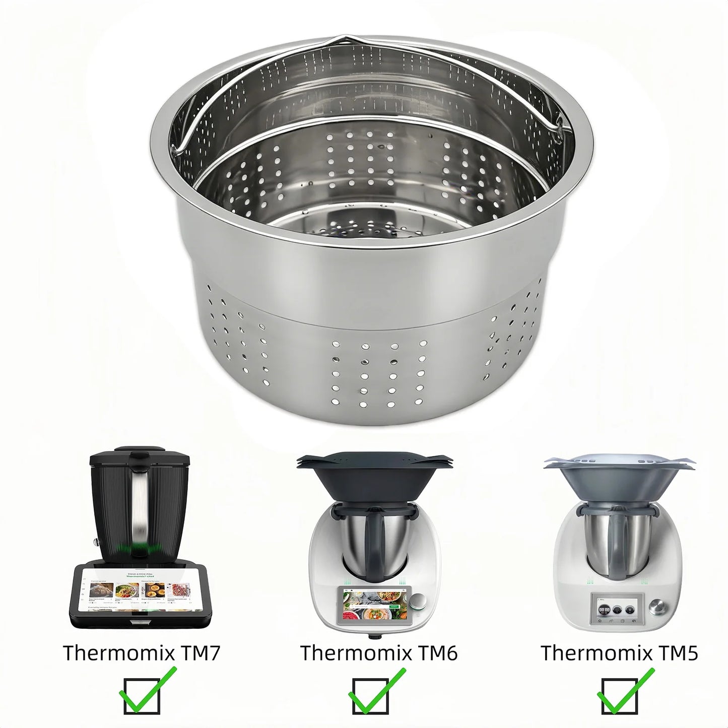 TM7 Stainless Steel Steamer Rack Insert For Pot Thermomix TM7 TM5 TM6 Rice Cooker Steaming Basket Kitchen Accessories