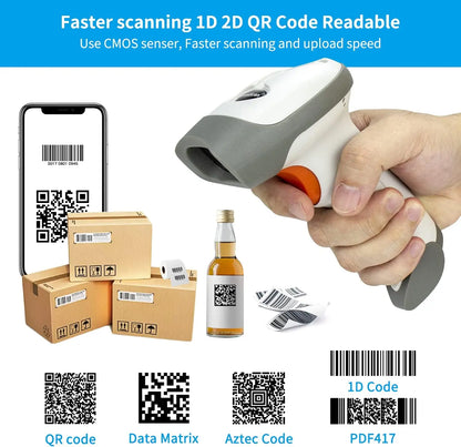 NETUM L8BL-W Wired 2D Barcode Scanner and L8BL-B Blueooth Wireless QR Barcode Reader PDF417 Automatic Sensing for Pos Scanning