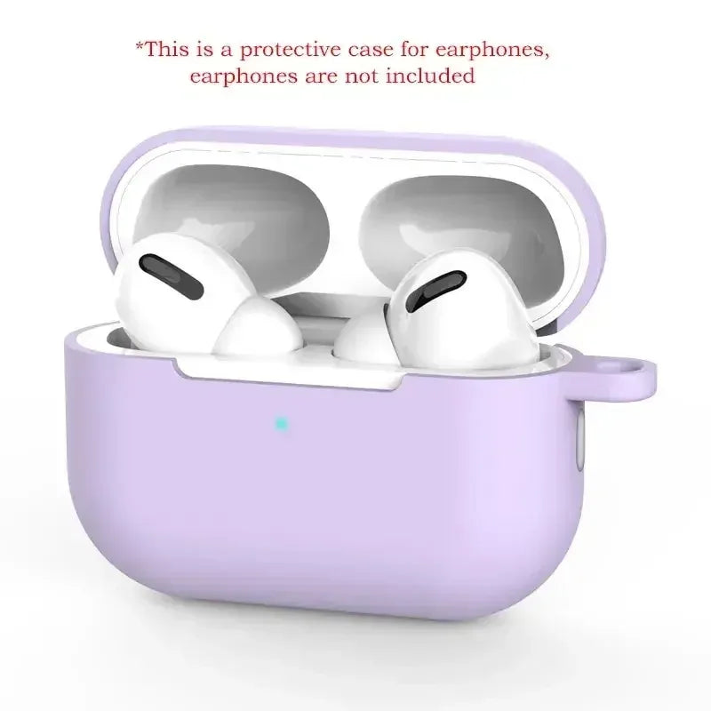 For AirPods Pro Protective Case Silicone New Solid Color Apple Bluetooth Headset Soft Case Protective Cover