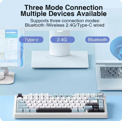 AULA F75 Mechanical Keyboard Wired/2.4G Wireless/Bluetooth RGB PBT 75% Layout OEM Profile Gasket Customized Pc Gaming Keyboard