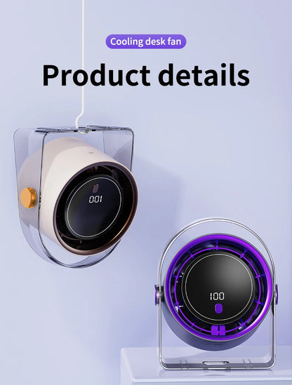Portable Smart Electric Fan 100-speed Usb Small Fan Mini Office Dormitory Desktop Air Cooler Ceiling Fan Wall-mounted Air Cooler