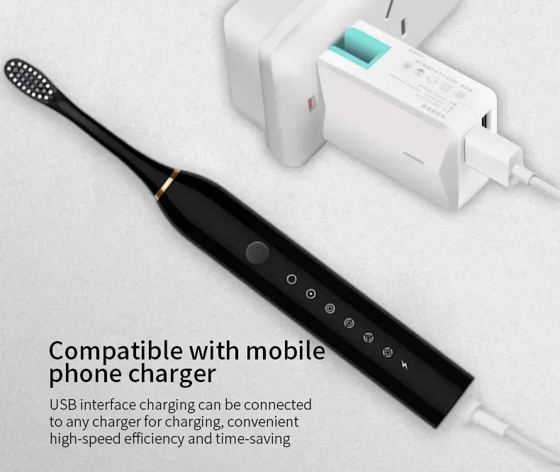 Electric Toothbrush Charging Six Speed Smart Sonic  for Adults and Children with Ultra Fine Soft Bristles Waterproof Portable