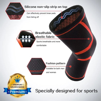 WOSWEIR-1 PC Elastic Knee Pads Nylon Sports Fitness Kneepad Fitness Gear Patella Brace Running Basketball Volleyball Support