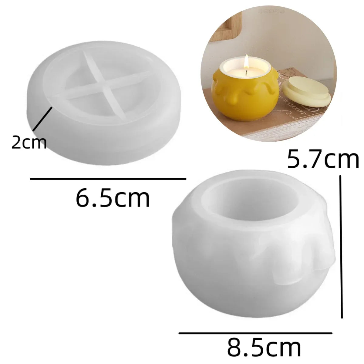 Gem Storage Box Silicone Mold DIY Concrete Round Bottle Making Mold, Used For Candle Cups, Jewelry Boxes, Vases, Fragrance Cups