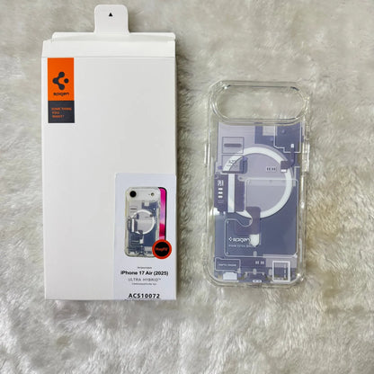 Original Spigen technology case for iPhone 17 Pro Max, magnetic phone case, transparent acrylic 17 Pro protective cover