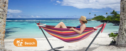 Hamac Gyroor avec support réglable - Lit hamac élégant avec sac de rangement, capacité de 272 kg