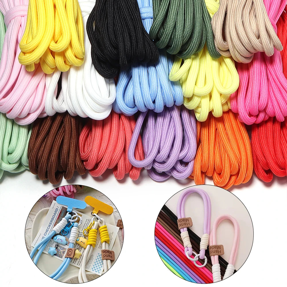 5yards/lot 5mm Colorful Polyester Braided Rope For Jewelry Making DIY Keychian Lanyard Bag Pendant Handcraft Accessories