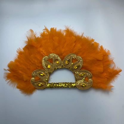 2025 New Design African Turkey Feather Big Fan Ladies Wedding Feather Fan for Bride Double Side Feather Nigerian Feather Handfan
