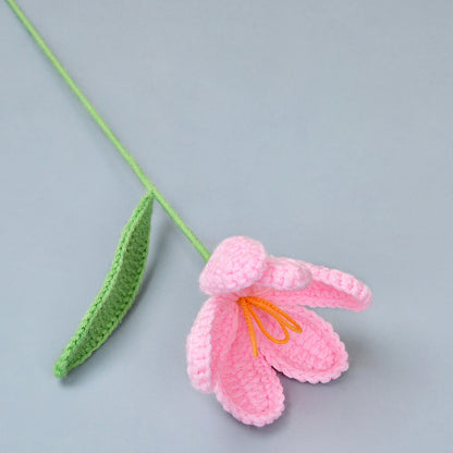 1pc Crocheted Tulip Bouquet, Knitted Tulip Flower Bouquet for DIY Valentine's Day, Christmas, Mother's Day, Father's Day Decro