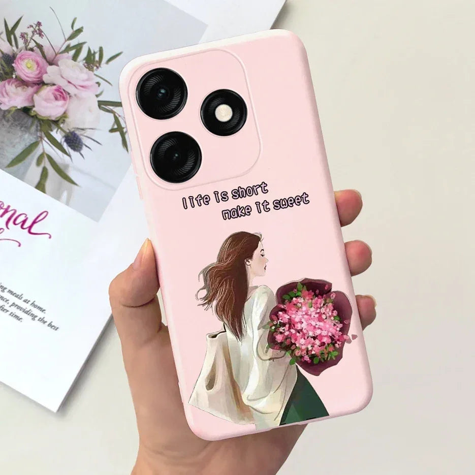 For Tecno Spark 20 Case Spark 20C BG7n Prety Girls Butterfly Painted Phone Case For Tecno Spark 20 Pro Spark20 C Soft TPU Fundas