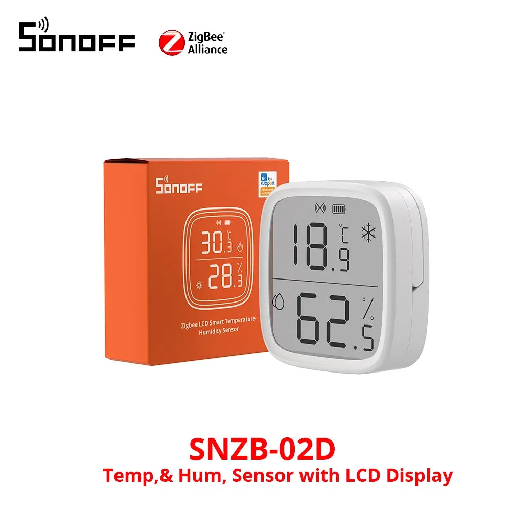 SONOFF SNZB-02D Zigbee LCD Smart Temperature Humidity Sensor Wireless Hygrometer Thermometer Alexa Google Home Alice