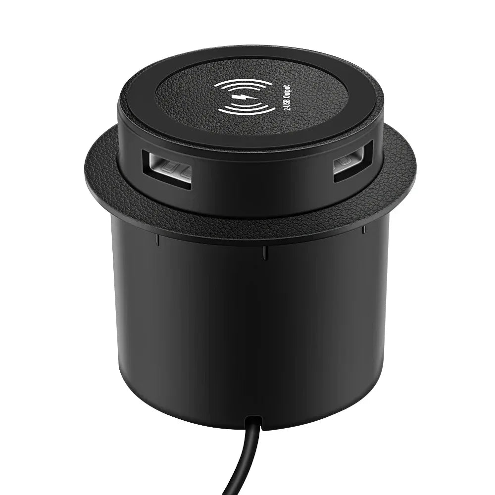 Fast Wireless Charger Pop-up Desktop Embedded Fast Wireless Charger With USB Port 30W Universal For Iphone Xiaomi Smartphone