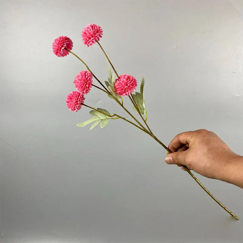5 Head Dandelion Artificial Flowers Wedding Decoration Fake Flowers Small Thorn Ball DIY Home Decor Bouquet Valentine's Day Gift