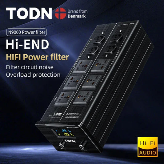 TODN Audio Noise AC Power Filter Power Conditioner Power Purifier Surge Protection with EU Outlets Power Strip by PDG ibma