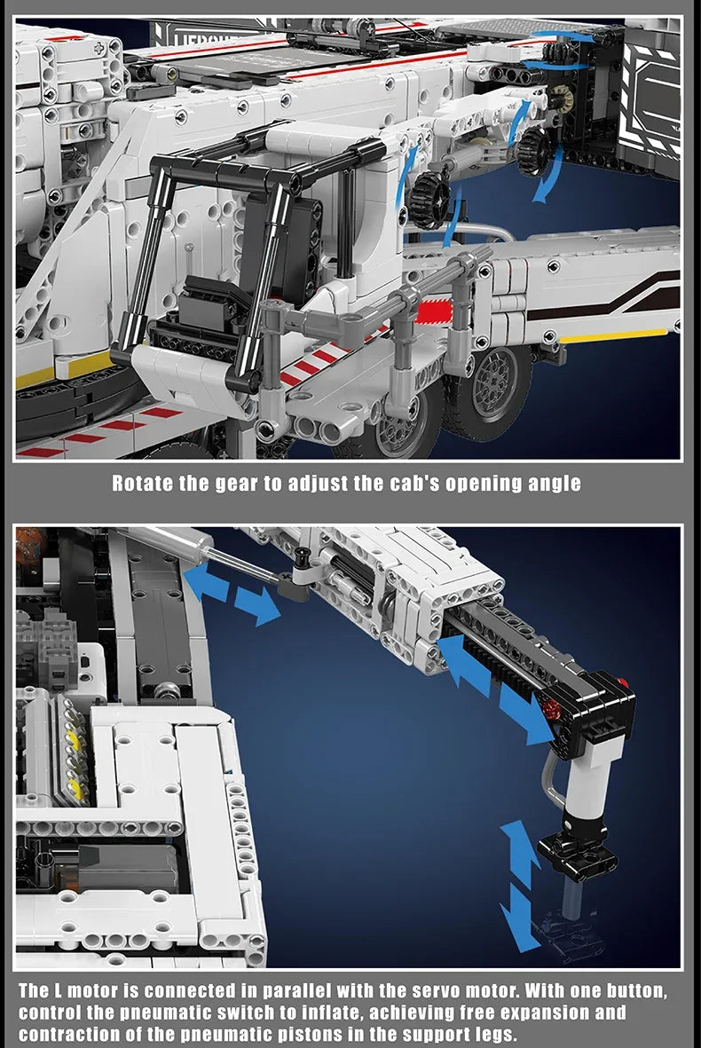 Mould King 17007 17008 Technical Truck Building Block Remote Control Liebherred LTM 11200 Crane Model Kids Christmas Car Toys