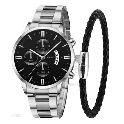 Luxury Men Stainless Steel Watch Calendar Quartz Wristwatch Business Watches Man Clock Relogio Masculino